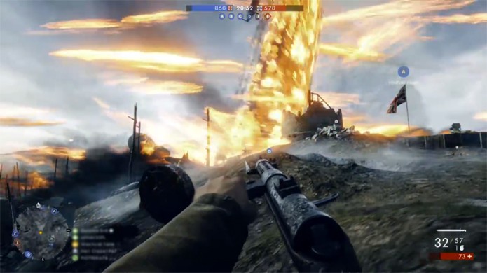 Uma explosão de zepelim em Battlefield 1 pode se tornar um grande tornado de fogo (Foto: Reprodução/YouTube)