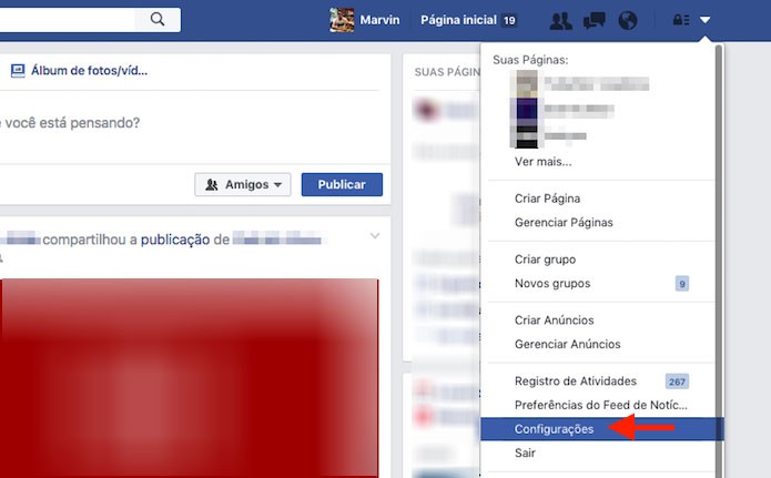 Acesso para as configurações do Facebook para desativar a opção que impede aplicativos de publicar em nome de um usuário (Foto: Reprodução/Marvin Costa) Acesso para as configurações do Facebook para desativar a opção que impede aplicativos de publicar em nome de um usuário (Foto: Reprodução/Marvin Costa)