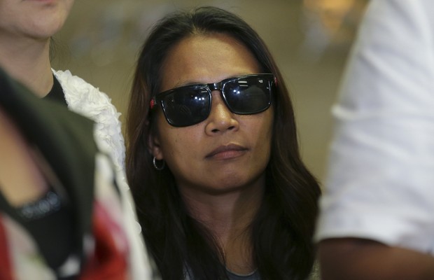 Maria Kristina Sergio, acusada de ser a recrutadora de Mary Jane Veloso. Mary Jane foi condenada à morte por tráfico de drogas na Indonésia (Foto: Aaron Favila/AP)