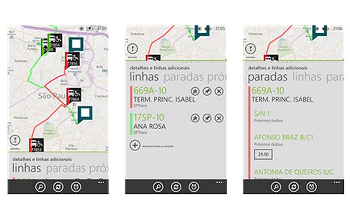O app Ônibus Ao Vivo facilita a vida de quem usa o transporte público em São Paulo. Ele mapeia rotas, localiza paradas, entre outras funções (Foto: Reprodução/Windows Phone Store)