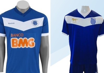 Goytacaz-RJ vai vestir uniforme parecido com do Cruzeiro Comparacao