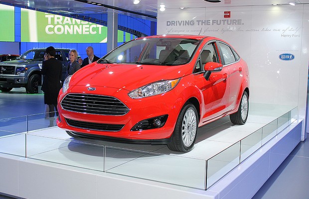 New Fiesta é uma das atrações da Ford em Detroit, onde foi feito o anuncio da produção (Foto: Alberto Cataldi/ Autoesporte)