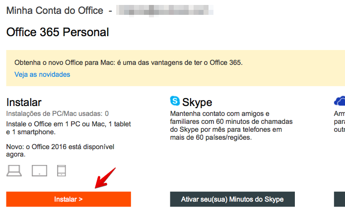 Baixando o Office 2016 (Foto: Reprodução/Helito Bijora)
