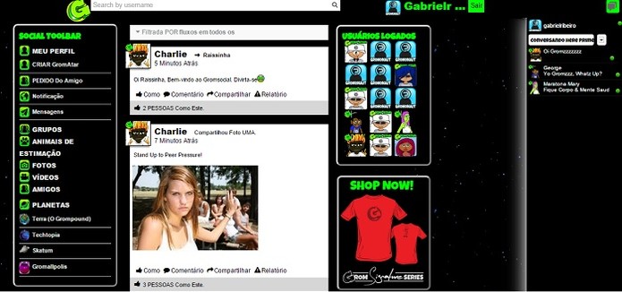 Mesmo de quem não seja amigo, feed aparece para todos (Foto: Reprodução/Grim Social)