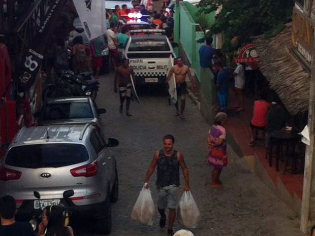 Restaurante onde turista foi preso fica em rua movimentada de Pipa (Foto: PM/Divulgação)