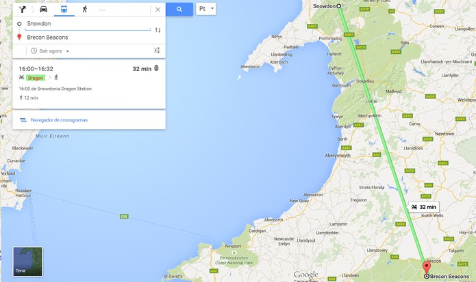 Google Maps tem easter egg com trajeto de dragão no Reino Unido (Foto: Reprodução/Barbara Mannara)