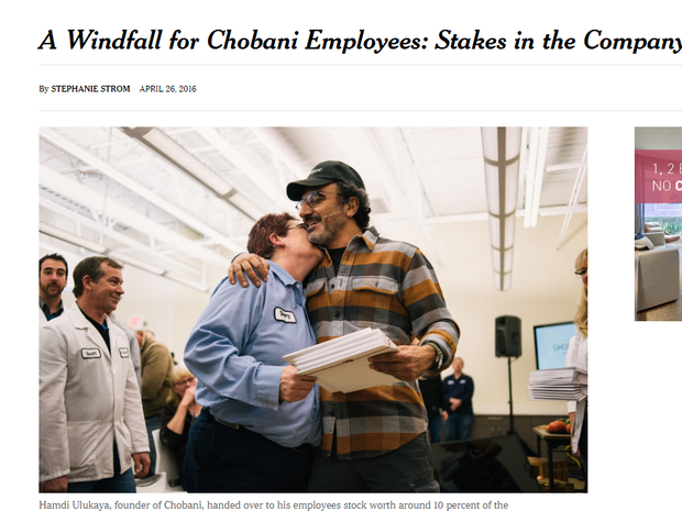 Empresário Hamdi Ulukaya entrega ações a seus funcionários (Foto: Reprodução/NYT)