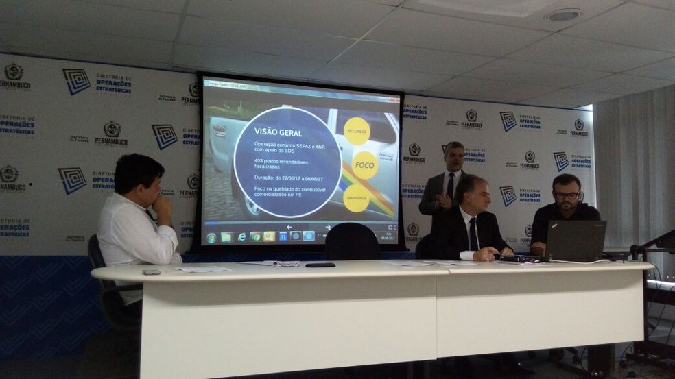 Balanço parcial da fiscalização foi apresentado nesta quarta (7), na sede da Sefaz-PE, no bairro de São José, no Recife (Foto: Marina Meireles/G1)