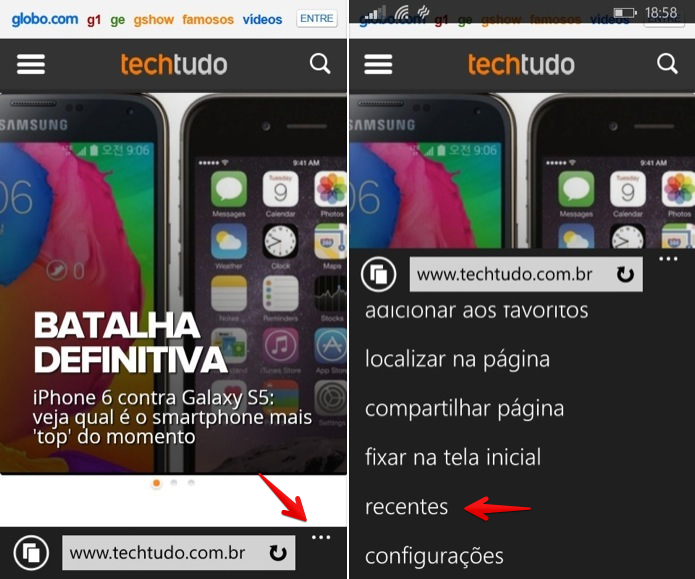 Acessando lista de sites fechados recentemente (Foto: Reprodução/Helito Bijora)