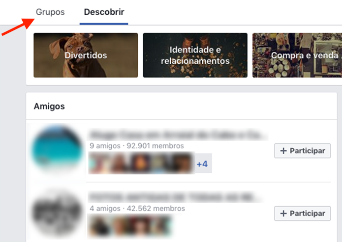 Caminho para acessar a página de gerenciamento de grupos do Facebook (Foto: Reprodução/Marvin Costa)