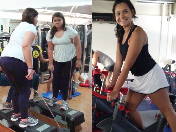 Isabela começou a fazer exercícios na academia (Foto: Isabela Vilar/Arquivo Pessoal)