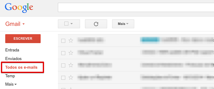 Acessando pasta com todos os e-mails (Foto: Reprodução/Helito Bijora)