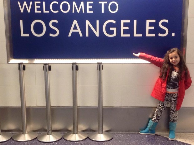 Duda chegou a Los Angeles nesta terça-feira (12) (Foto: Eduarda Henklein/Arquivo pessoal)
