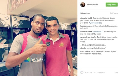 Daniel em foto com Dedé na época em que Romulo defendia o Vasco (Foto: Reprodução/Instagram) Daniel em foto com Dedé na época em que Romulo defendia o Vasco (Foto: Reprodução/Instagram)