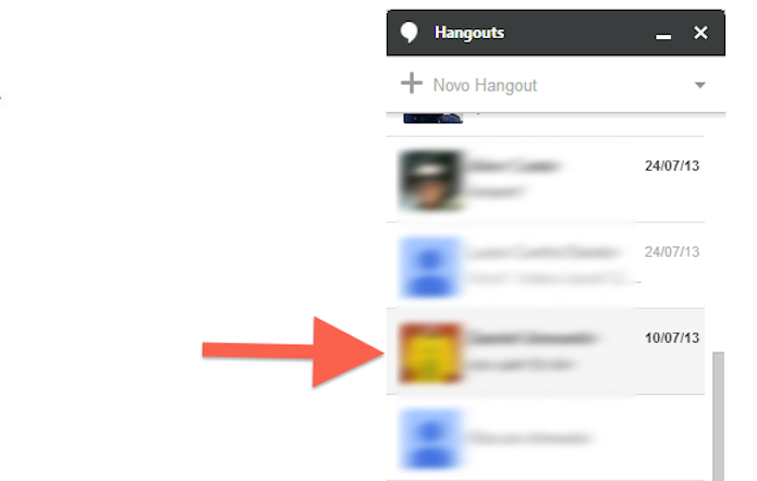 Abrindo uma conversa do histórico do Hangouts (Foto: Reprodução/Marvin Costa)