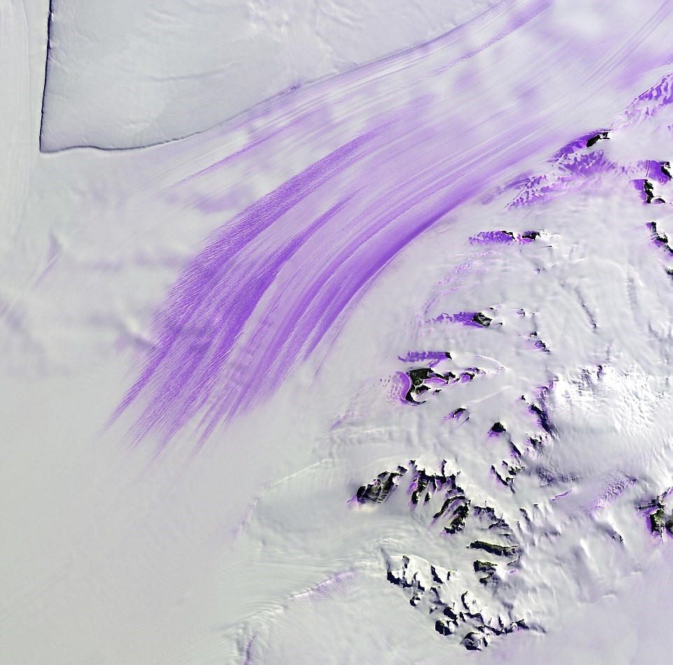 Geleira de Slessor, na Antártica (Foto: USGS / NASA)