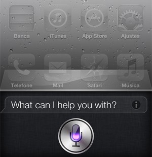 Tela de comando do Siri, iniciada quando o usuário segura o botão da parte frontal do iPhone 4S (Foto: Reprodução)
