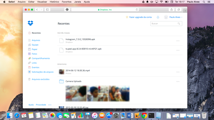 Versão web do Dropbox ganha seção de arquivos recentes (Foto: Reprodução/Paulo Alves)