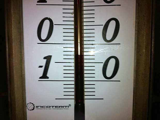 Frio chegou a -0,3°. (Foto: Caetanno Freitas / G1)