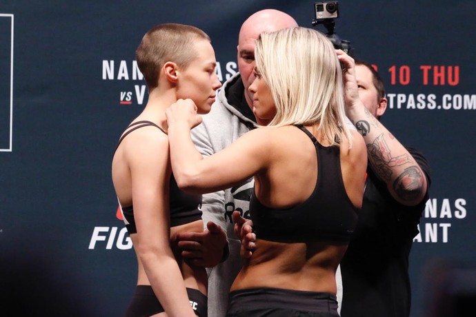 Rose Namajunas x Paige VanZant Pesagem UFC (Foto: Evelyn Rodrigues)