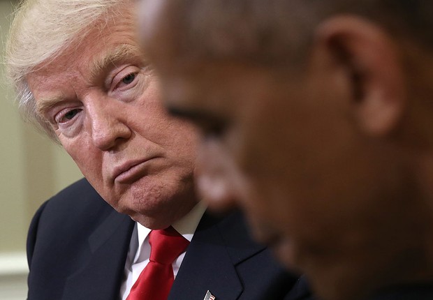 Donald Trump e Barack Obama em reunião na Casa Branca (Foto: Win McNamee/Getty Images)