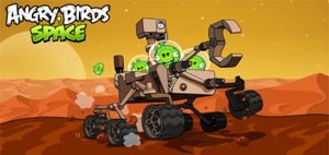 Porcos verdes sequestram robô Curiosity em marte em atualização de 'Angry Birds Space' (Foto: Divulgação)