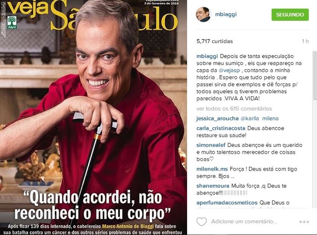 Ego Marco Antônio De Biaggi Festeja Recuperação Após Luta Contra Câncer Notícias De Famosos 