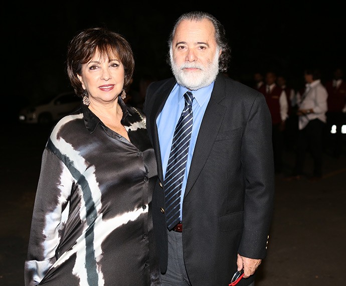 Tony Ramos chega à festa acompanhado de sua esposa, Lidiane  (Foto: Carolina Caminha/Gshow)