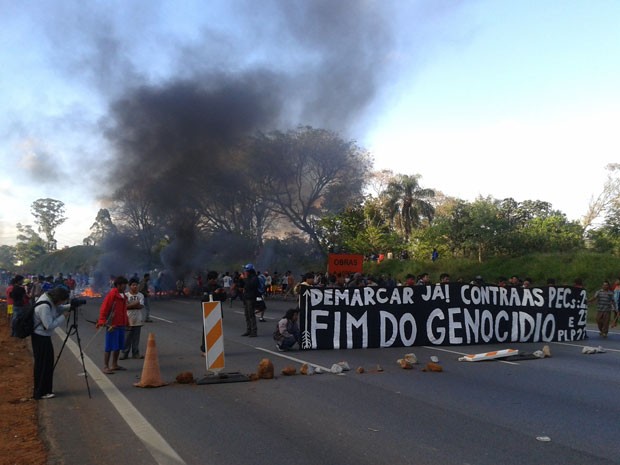 Protesto durou cerca de uma hora e meia (Foto: Paulo Guilherme/G1)