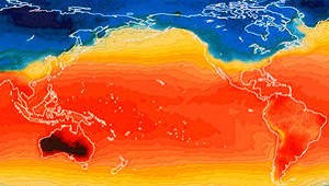 Mapa de satélite mostra temperaturas globais (Foto: Nasa/SPL)