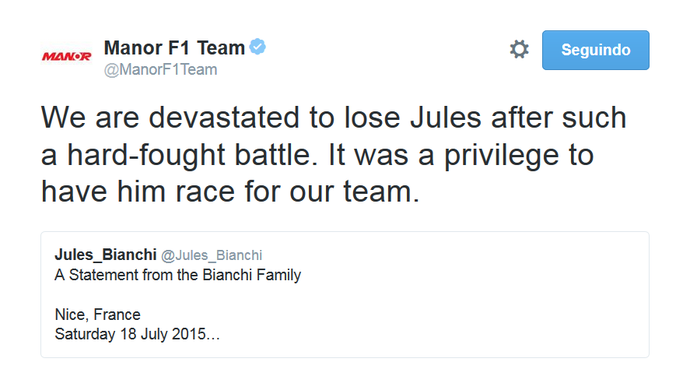 Manor sobre Jules Bianchi (Foto: Reprodução)