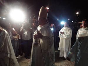O Arcebispo de Belém, Dom Alberto Taveira, é quem regeu a missa de apresentação do Cartaz do Círio em 2012 (Foto: Evandro Santos / G1 PA)