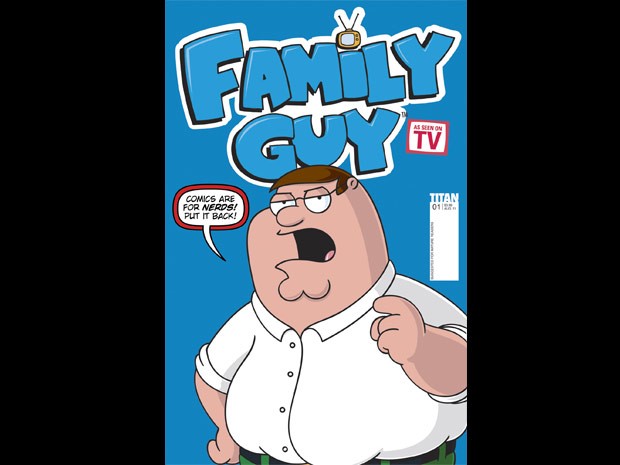 O personagem Peter Griffin, da série animada de TV 'Family guy' (veiculada no Brasil como 'Uma família na pesada'), aparece na capa da versão em quadrinhos do desenho. O seriado ganha uma versão em HQ a partir do dia 27 de julho. A revista estará disponív (Foto: AP)
