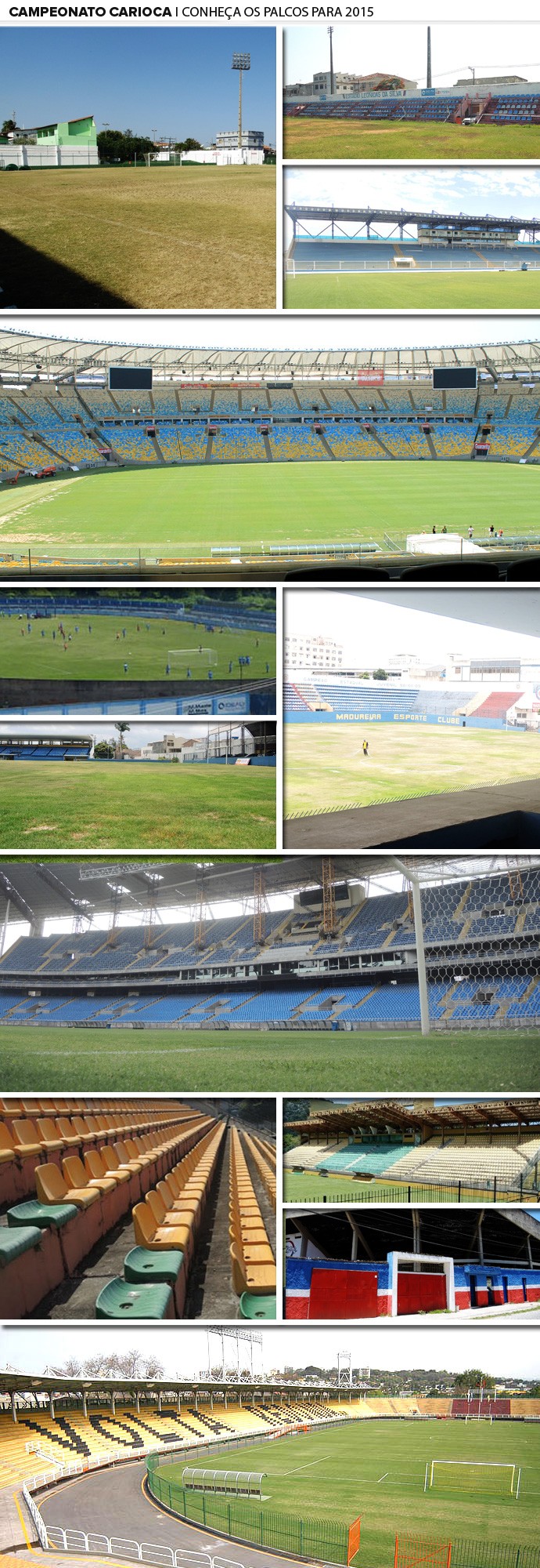 mosaico estádios campeonato carioca 2015 (Foto: Editoria de Arte)