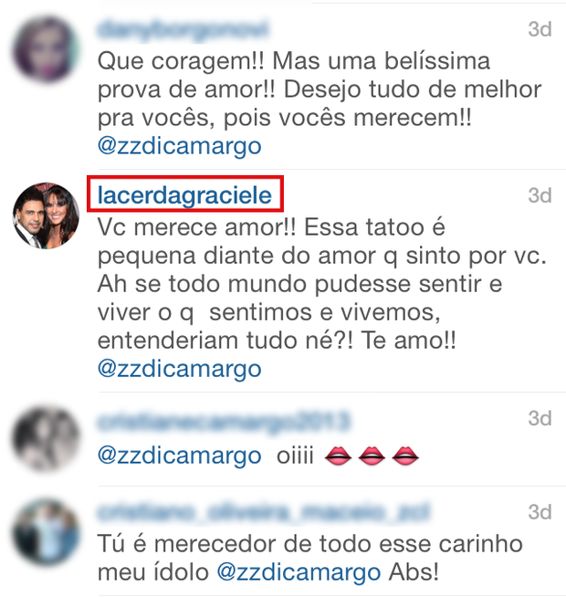 Troca de comentários em post de Zezé de Camargo (Foto: Instagram / Reprodução)