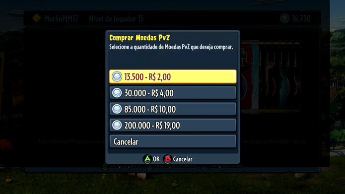 Também dá pra comprar moedas do game com dinheiro real (Foto: Reprodução/Murilo Molina)