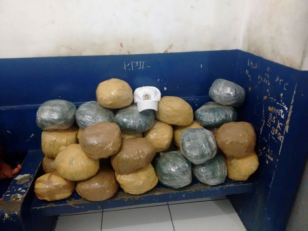 Mais de 30 KG de maconha foram encontrados em Petrolina, no Sertão de PE (Foto: Divulgação / Polícia Militar)