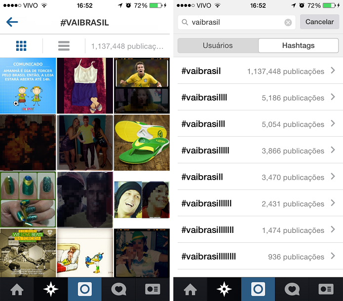 Hastag #vaibrasil é a mais popular no Brasil no último mês  (Foto: Reprodução/Instagram)