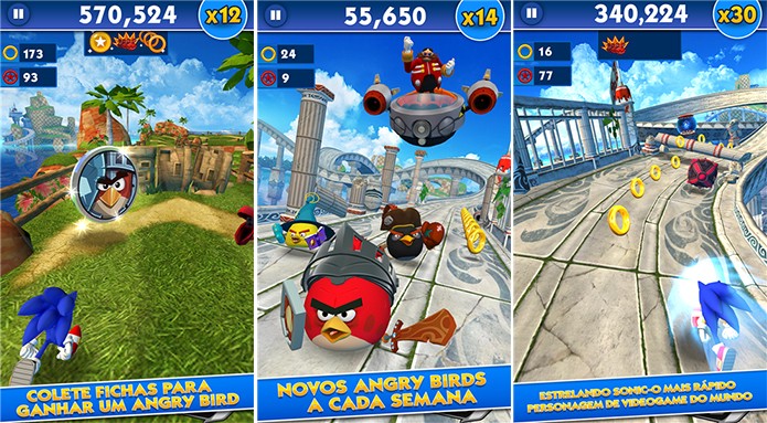 Sonic Dash é um runner do Sonic para Windows Phone com a participação de Angry Birds (Foto: Divulgação/WIndows Phone Store)