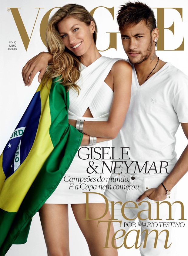 Neymar e Gisele Bundchen (Foto: Mario Testino/VOGUE)