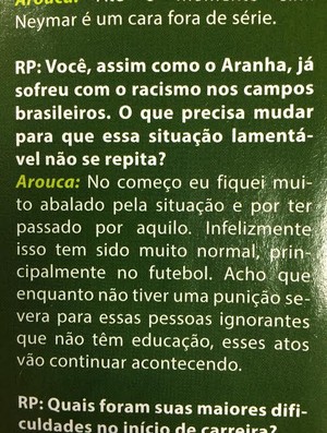 Entrevista antes de clássico traz Arouca descrente sobre racismo
