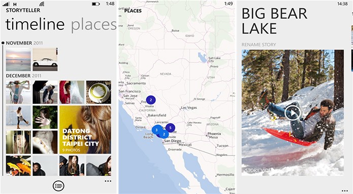 Nokia Storyteller cria álbuns virtuais para fotos e vídeos de acordo com a localização da captura (Foto: Divulgação/Windows Phone Store)