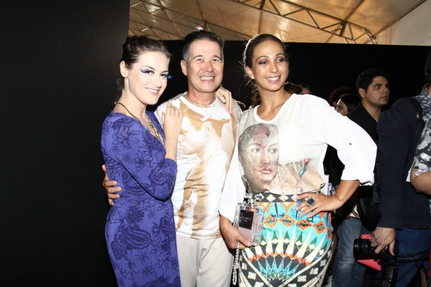 Alessandra Maestrini, Victor Dzenk e Valesca Popozuda no Fashion Rio (Foto: Wagner Santos / Foto Rio News)
