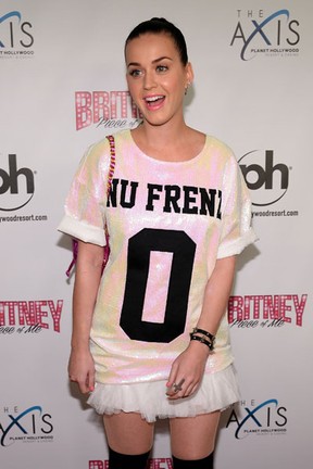 Katy Perry em show de Britney Spears em Las Vegas, nos Estados Unidos (Foto: Ethan Miller/ Getty Images/ AFP)