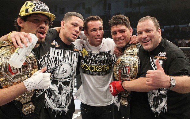 Gilbert Melendez, Nate Diaz, Jake Shields, Nick Diaz e Cesar Gracie, UFC (Foto: Agência Getty Images)