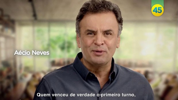 Imagem do primeiro programa eleitoral de Aécio no segundo turno