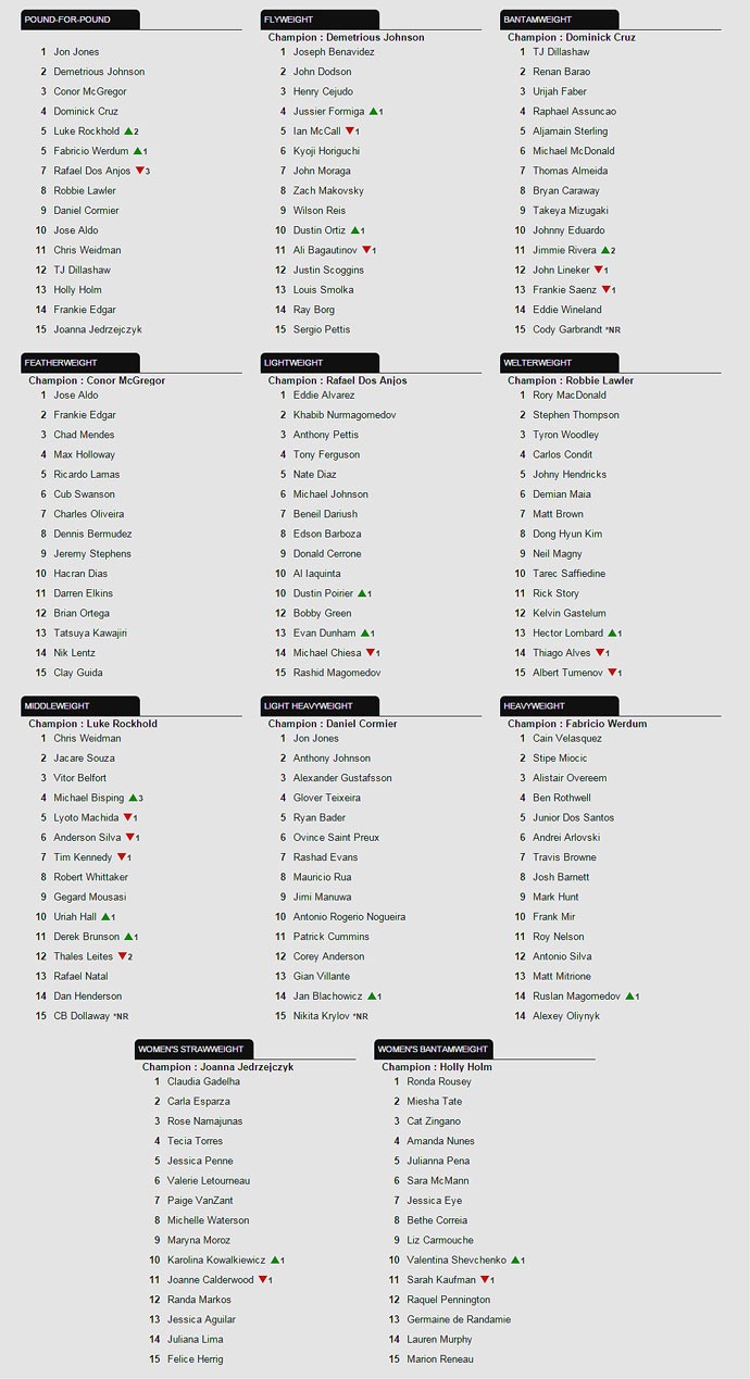 UFC Ranking (Foto: Reprodução)