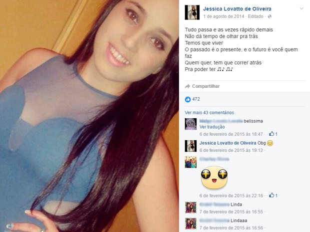 Jessica Lovato foi morta em uma feira no Paraguai (Foto: Reprodução/Facebook)