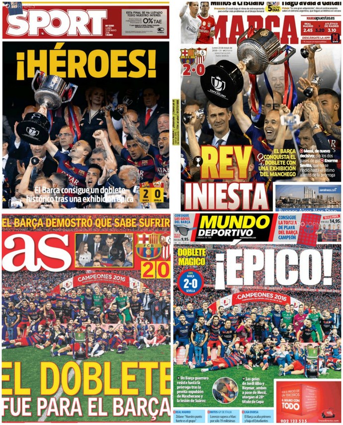 Jornais da Espanha destacam título do Barcelona  (Foto: reprodução)