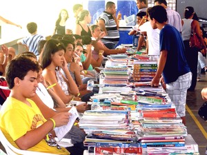 Feira de livros do Sesc Alagoas (Foto: Henrique Pereira/G1)